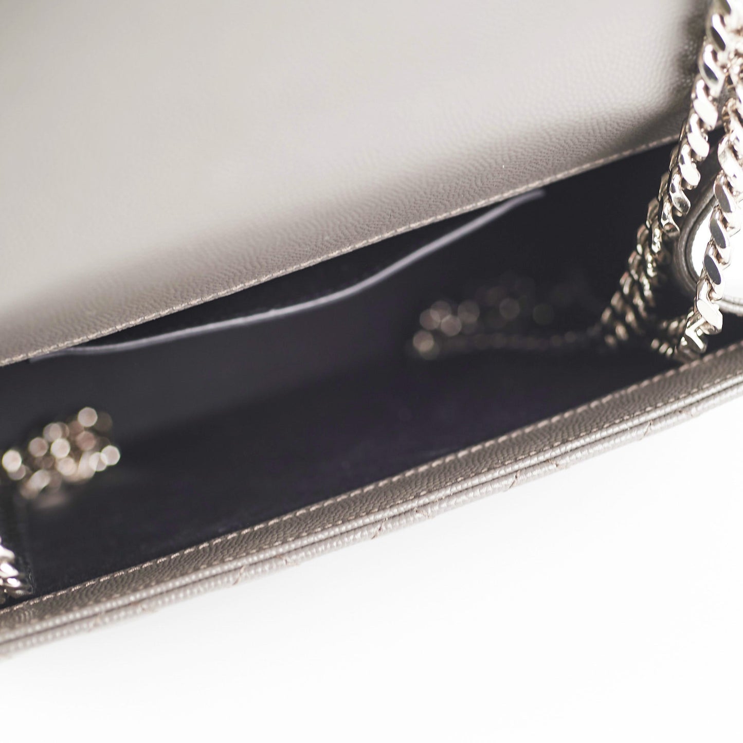 Saint Laurent Small Envelope Quilted Grey