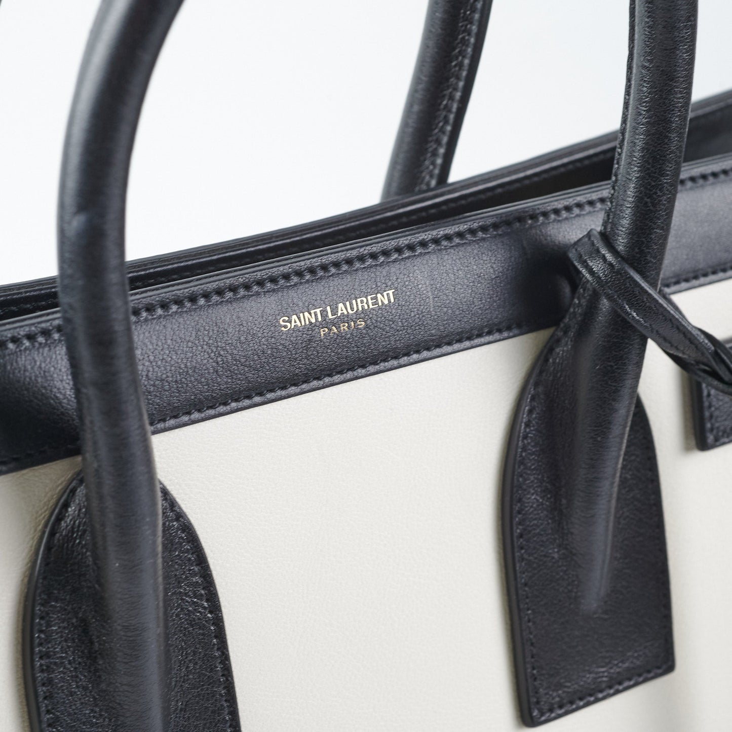 Saint Laurent Small Sac De Jour White/Black