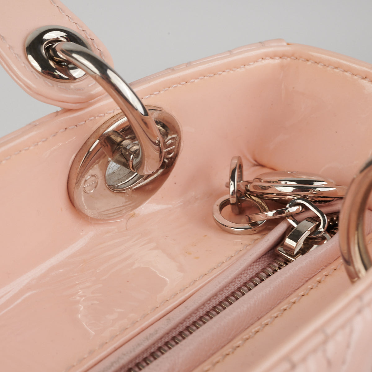 Dior Lady Dior Pink Patent Medium