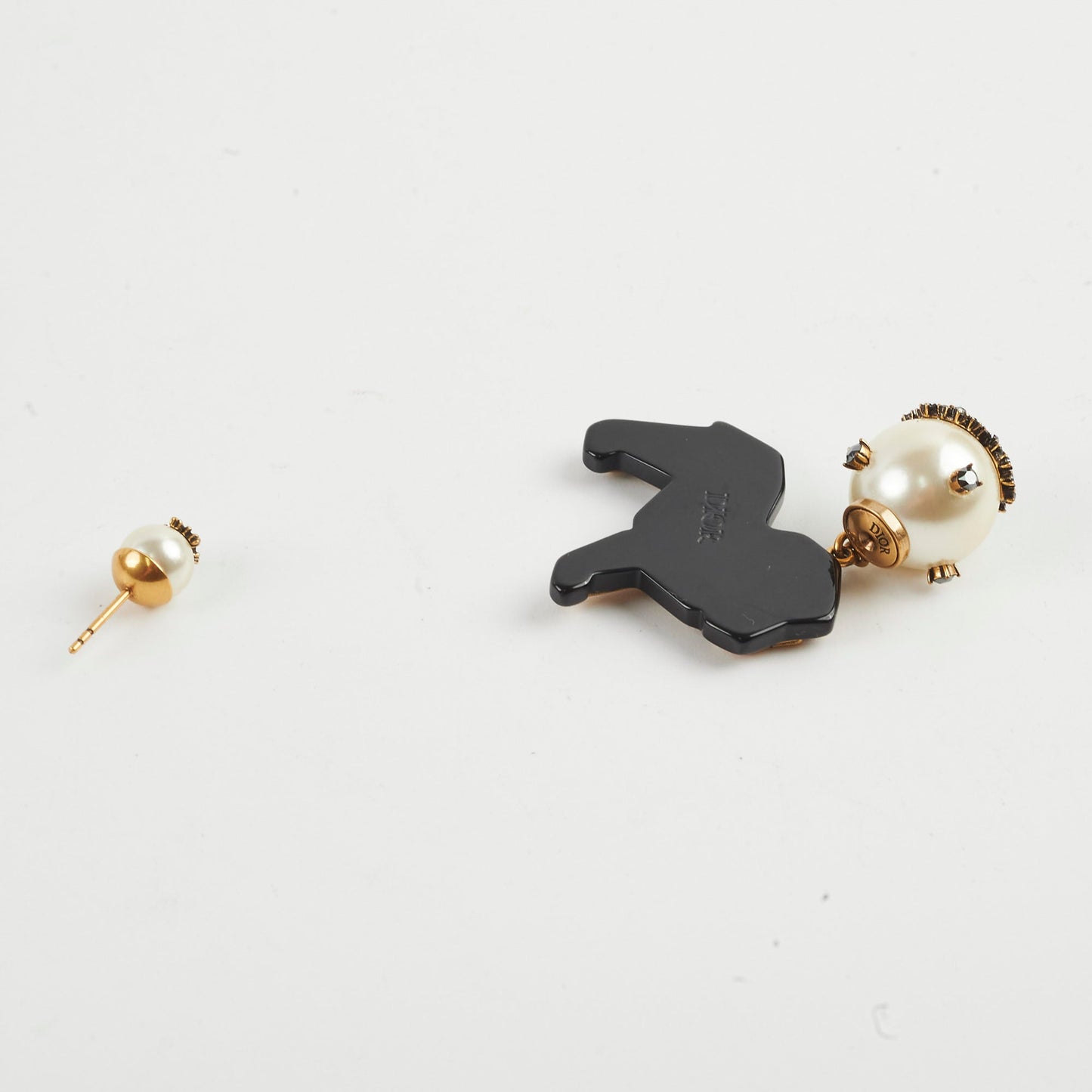 Christian Dior Pearl/Crystal Single Tribal Earring Costume Jewellery