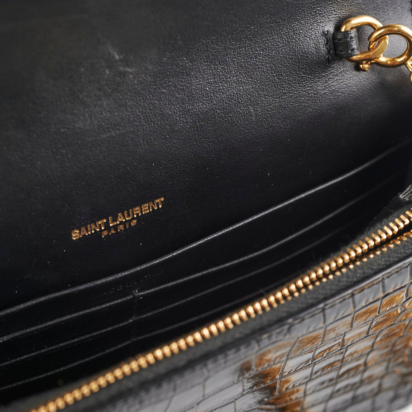 Saint Laurent Kate Tassel Black Wallet On Chain WOC