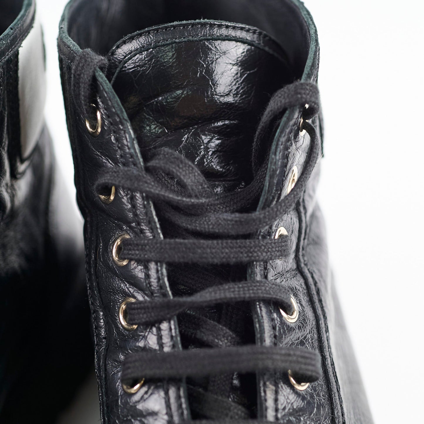 Chanel Calfskin Cap Toe Lace Up Boots Black Size 40.5C