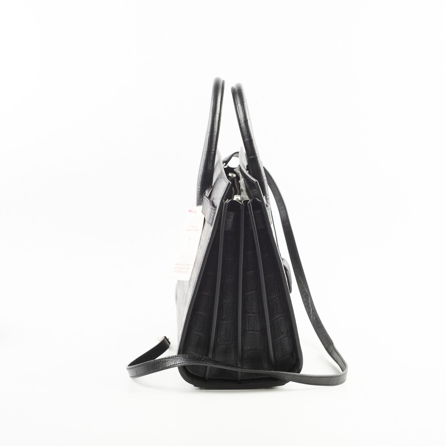 Saint Laurent Sac De Jour Small Croc Embossed Black Bag