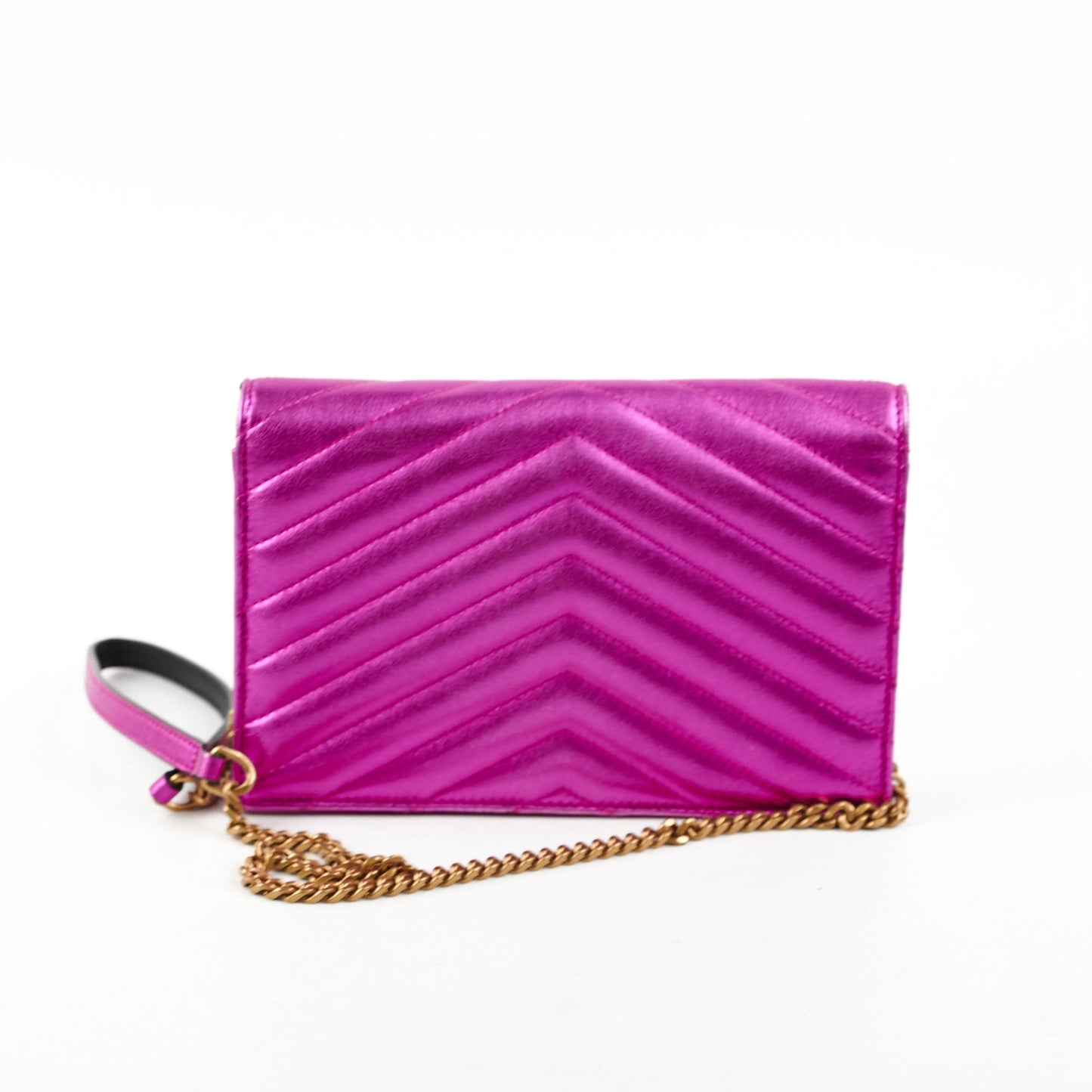 Saint Laurent Envelope Wallet On Chain WOC Metallic Pink