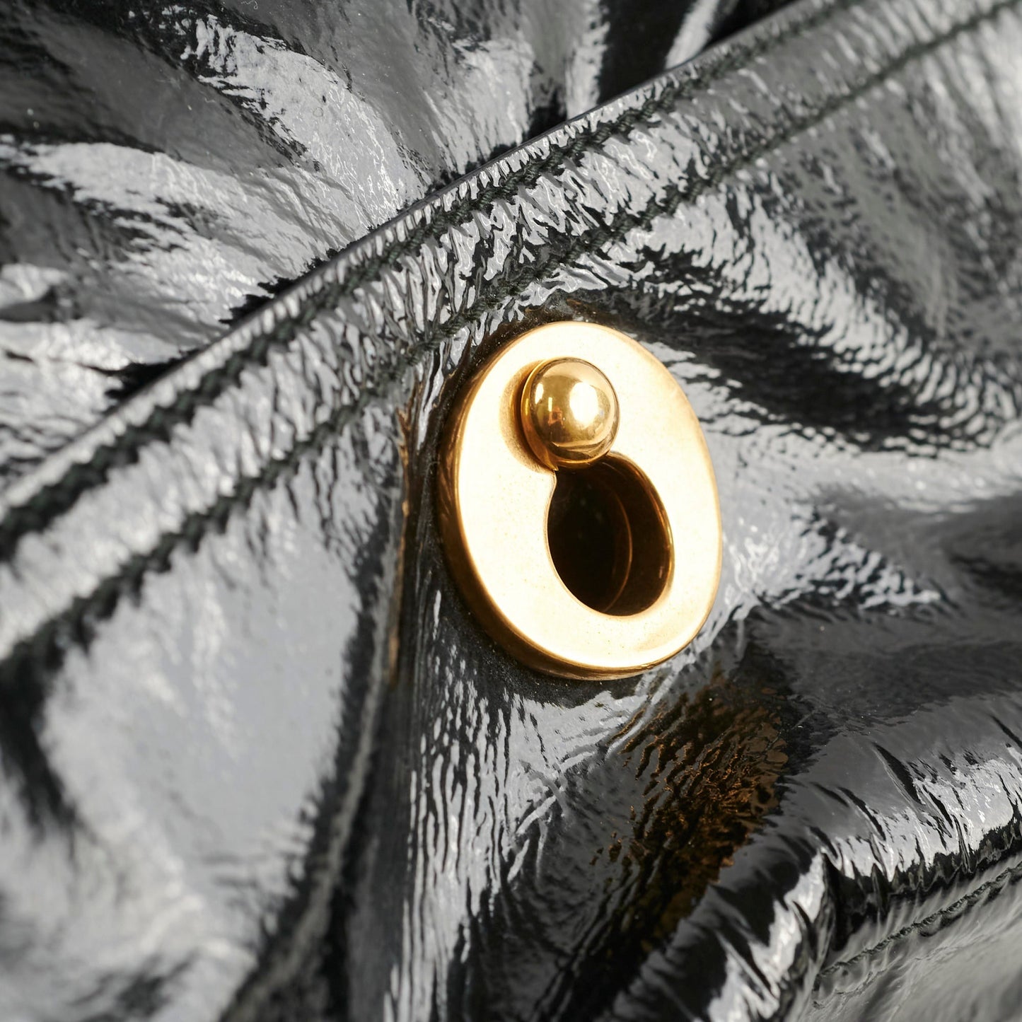 Saint Laurent Black Large Patent/Suede Top Handle Bag