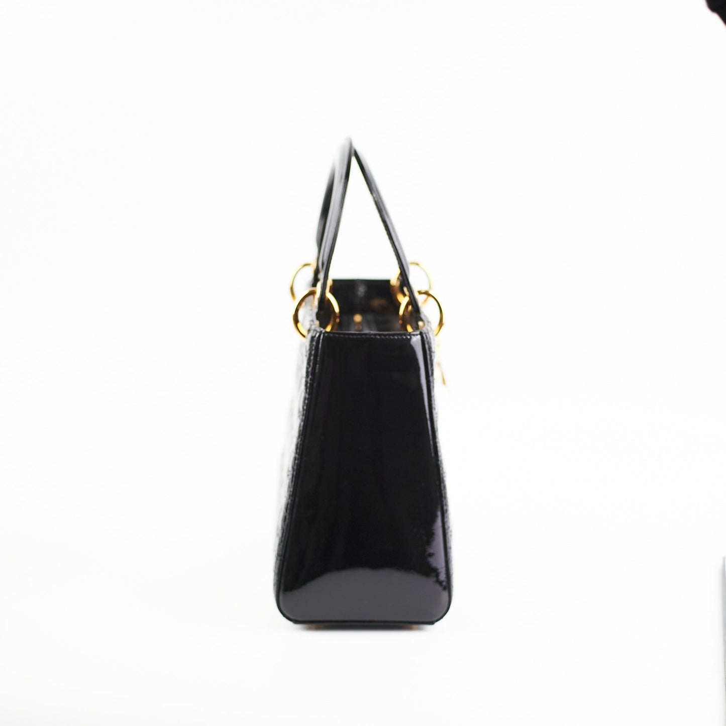 Christian Dior Medium Lady Dior Patent Black Bag