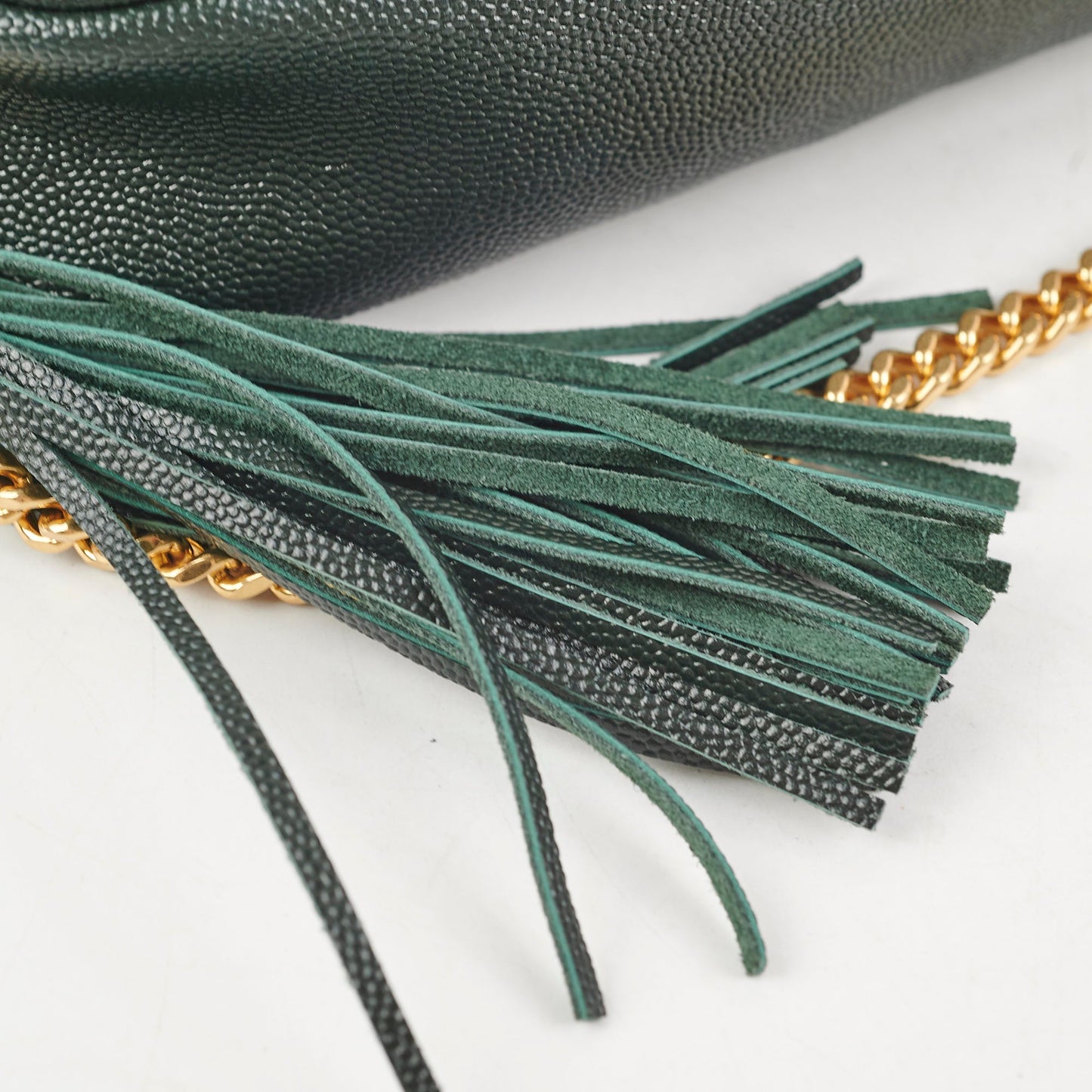 Saint Laurent Small Kate Tassle Dark Green