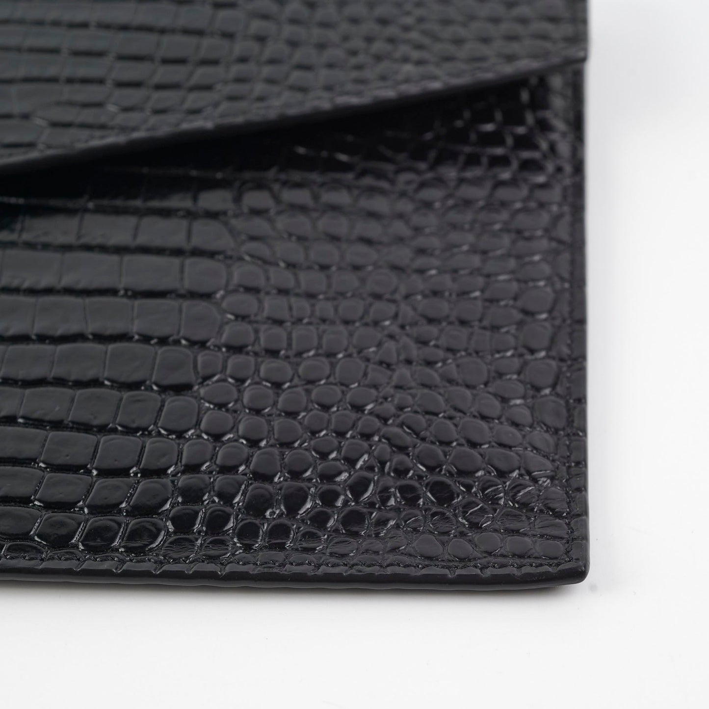 Saint Laurent Croc Embossed Clutch