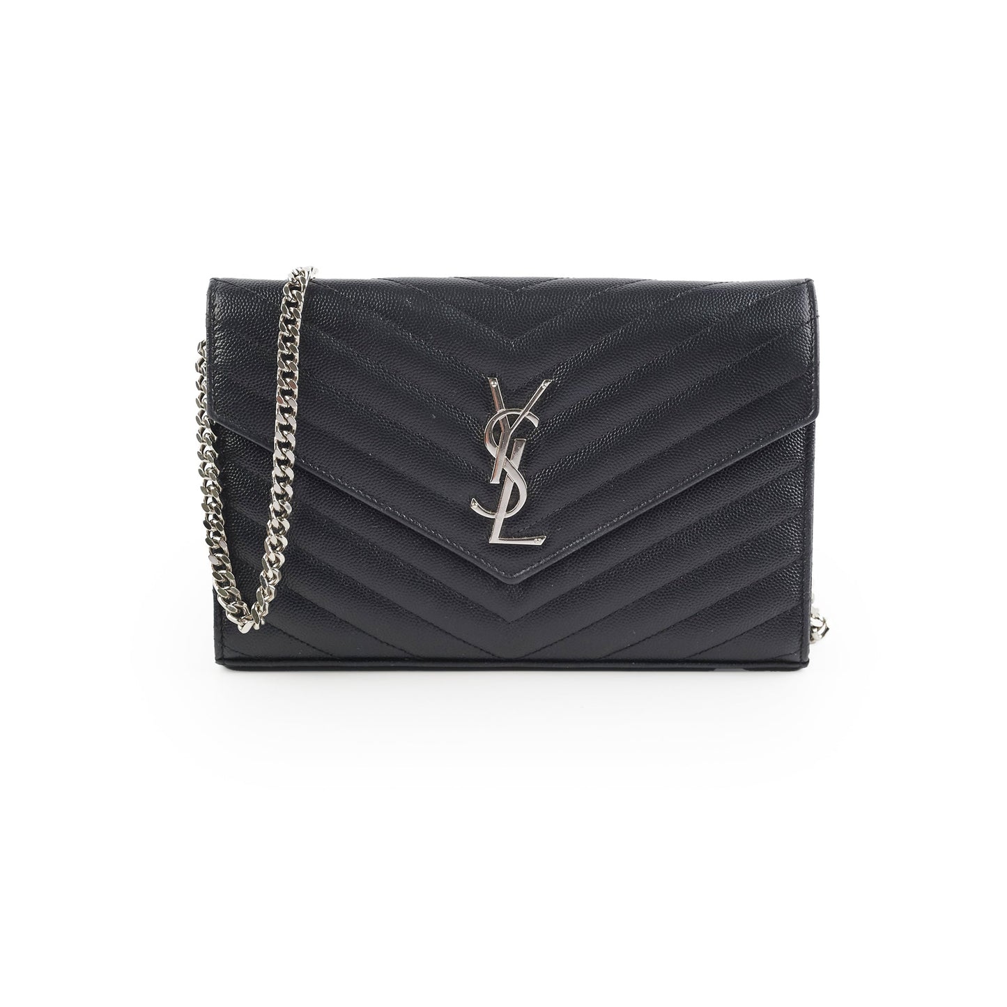 Saint Laurent Envelope Wallet On Chain Black