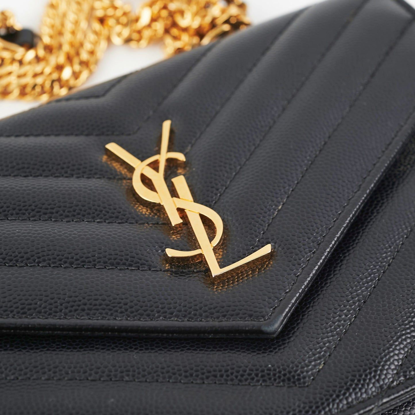 ITEM 8 - Saint Laurent Envelope Wallet On Chain WOC Black