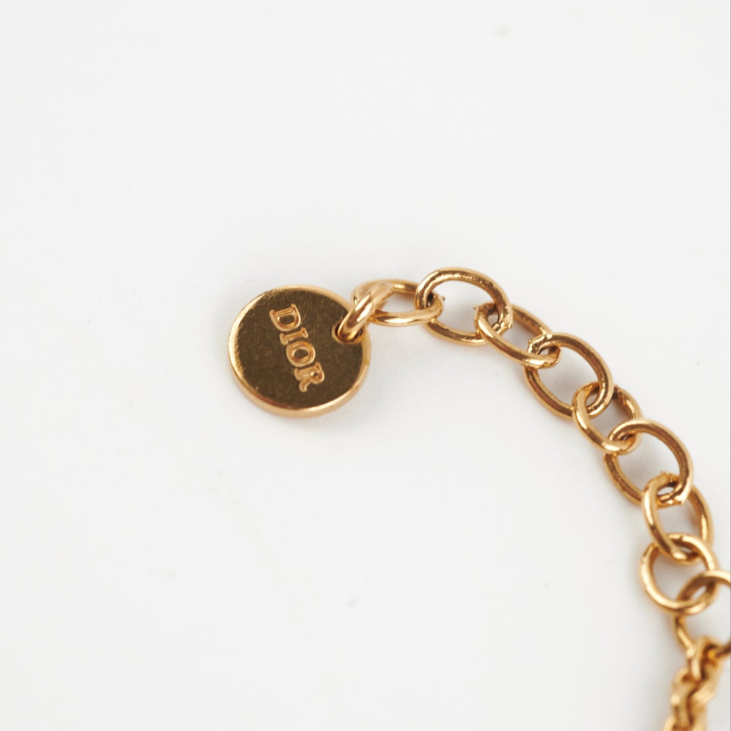 Christian Dior Gold CD Logo Rhinestone Bracelet Costume Jewellery