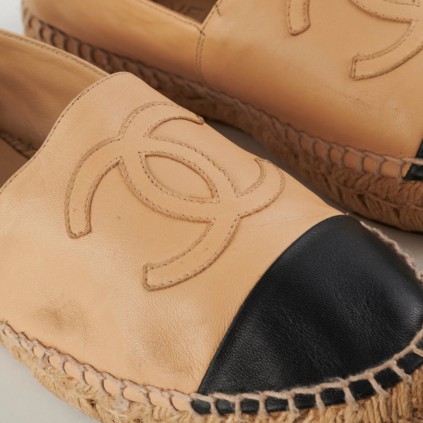 Chanel Espadrilles Shoes Beige Size 37