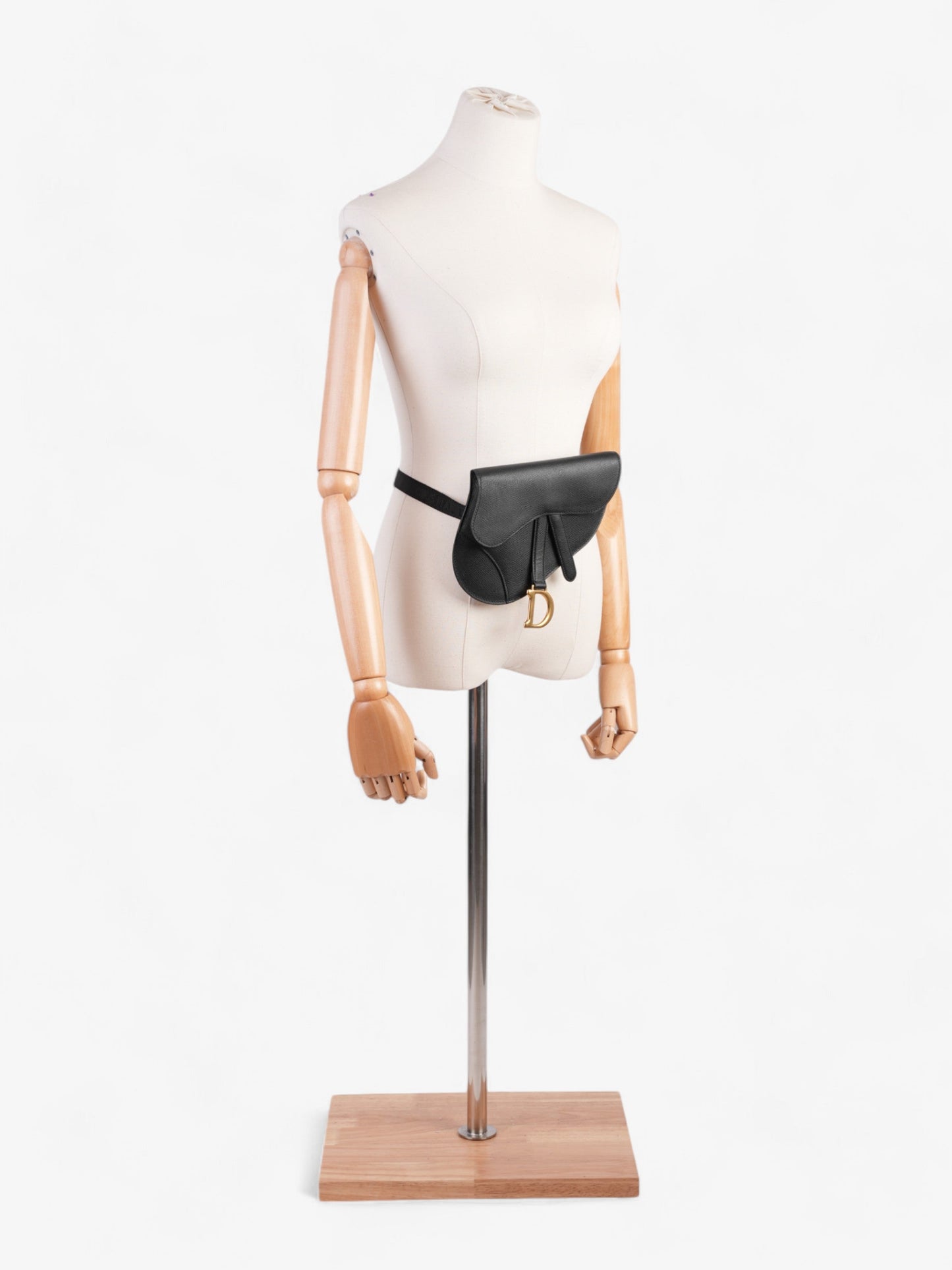 Christian Dior Saddle Belt Bag Black Leather