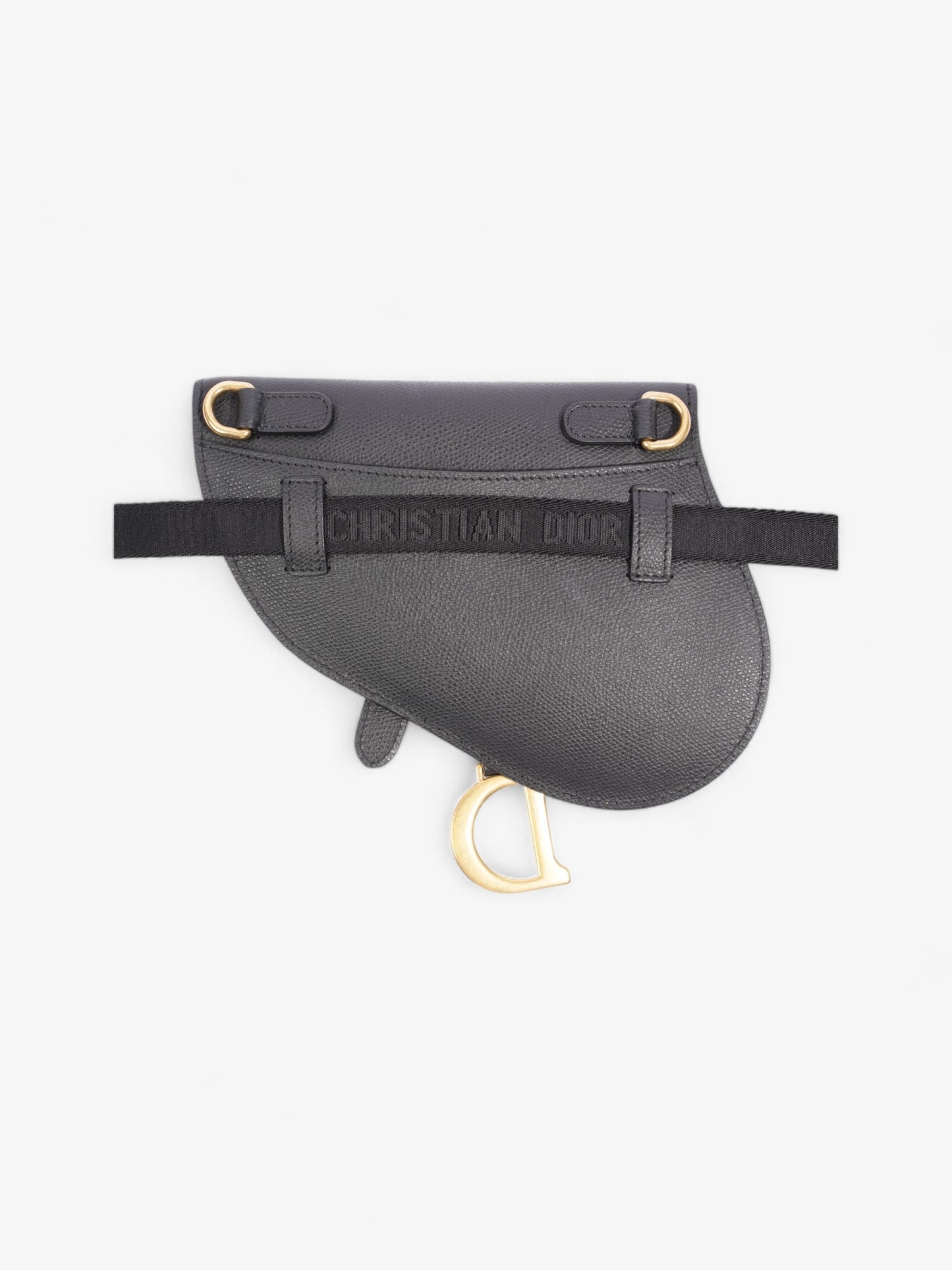 Christian Dior Saddle Belt Bag Black Leather