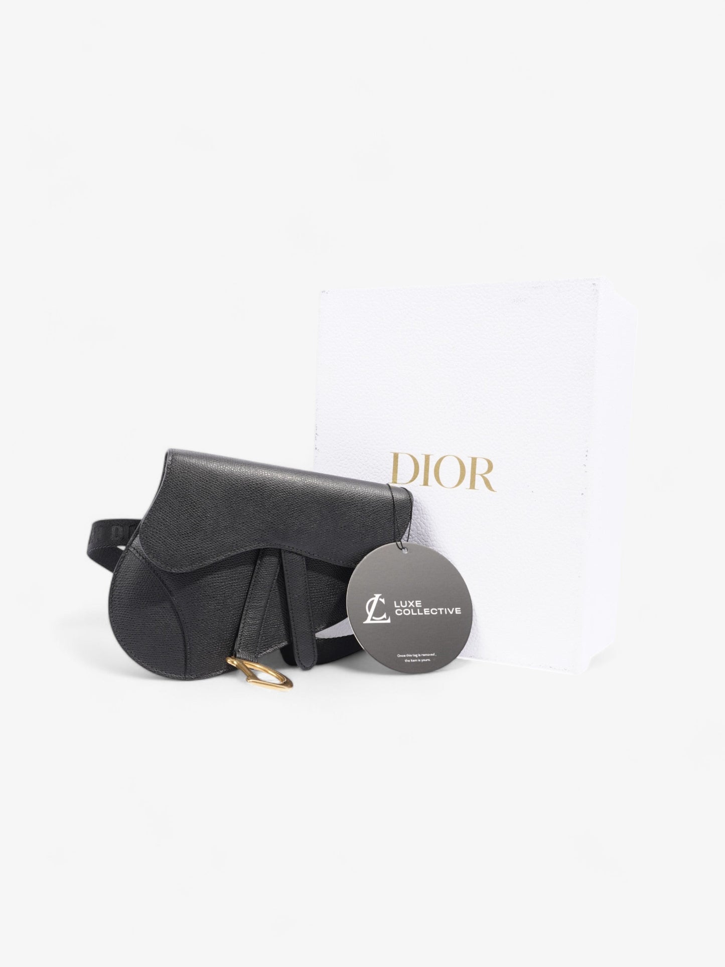Christian Dior Saddle Belt Bag Black Leather