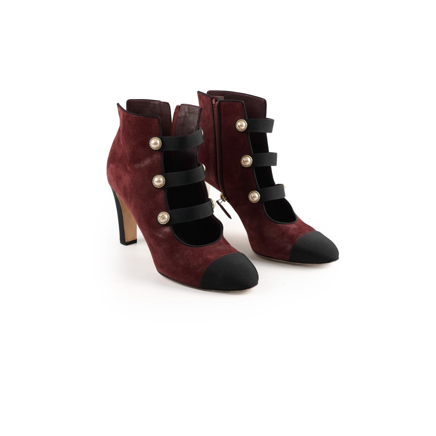 Chanel Heel Boots Suede Size 40.5