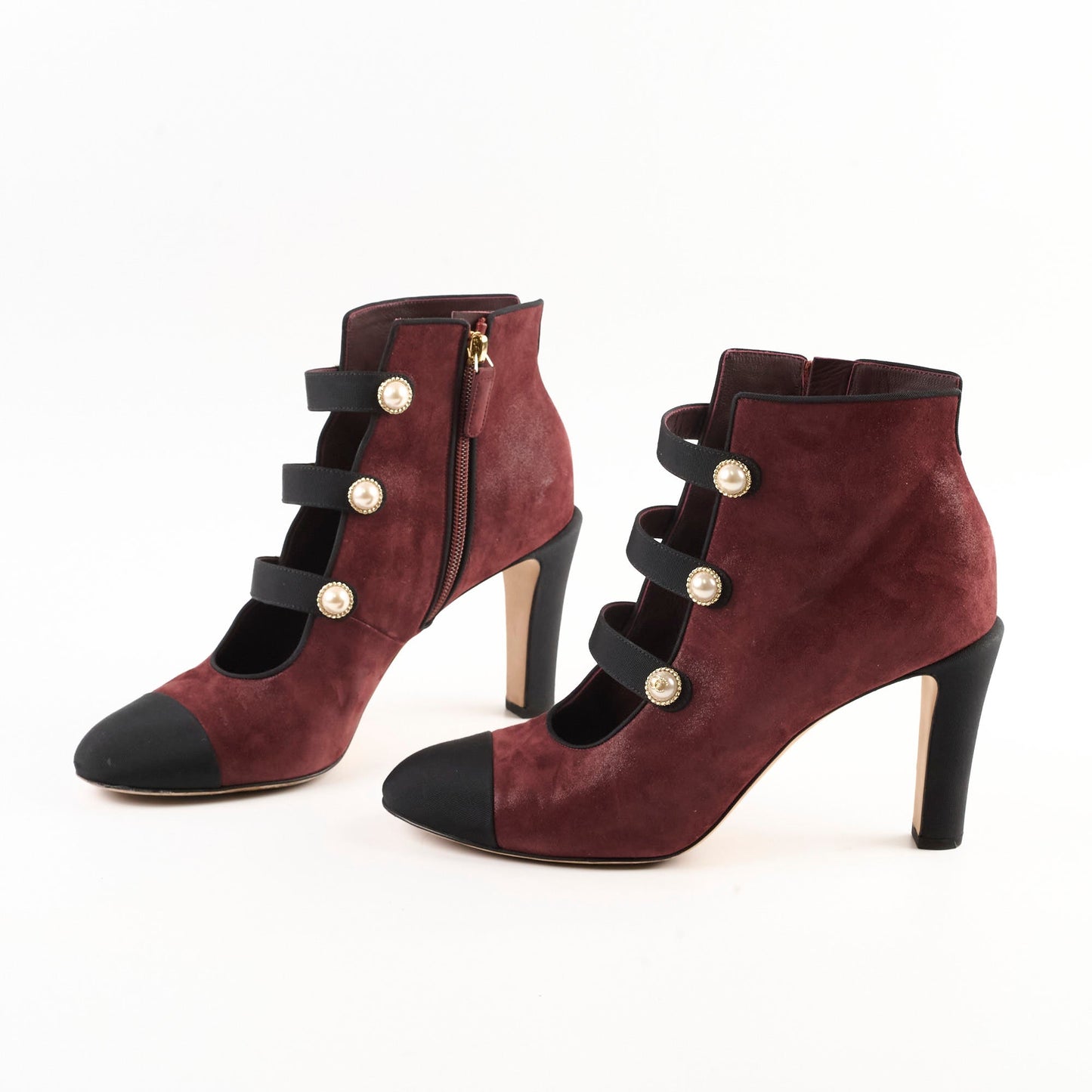 Chanel Heel Boots Suede Size 40.5