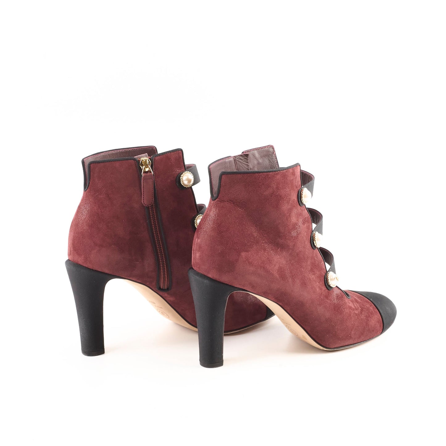 Chanel Heel Boots Suede Size 40.5
