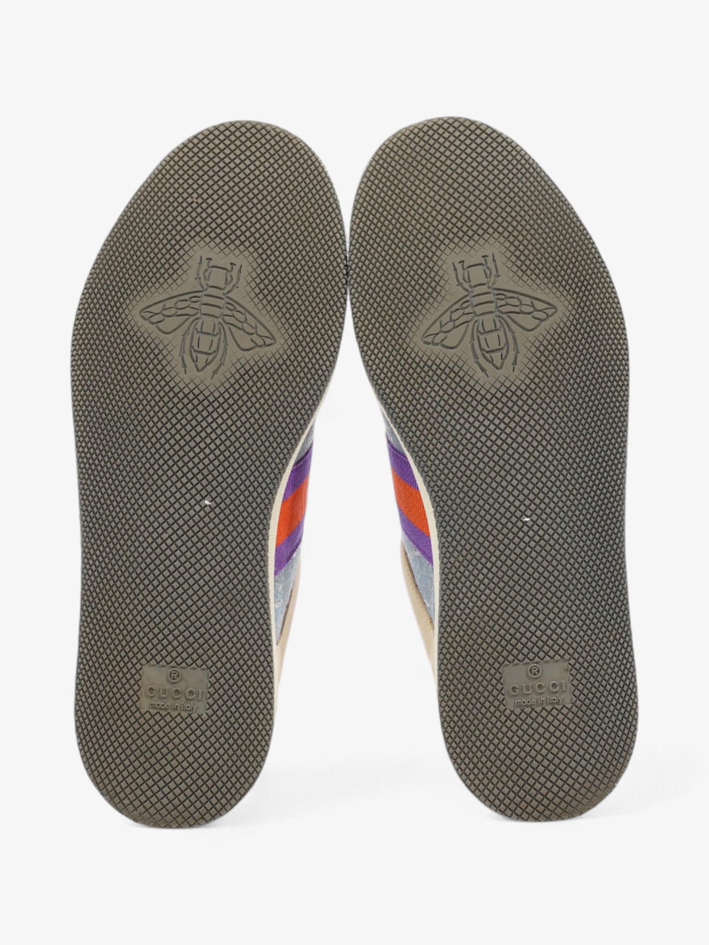 Gucci Screener Sneakers Beige / Blue / Purple Canvas EU 38.5 UK 5.5