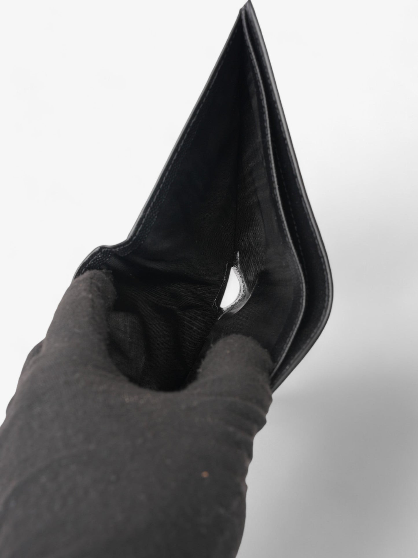 Saint Laurent Cassandre Logo Wallet Black Leather