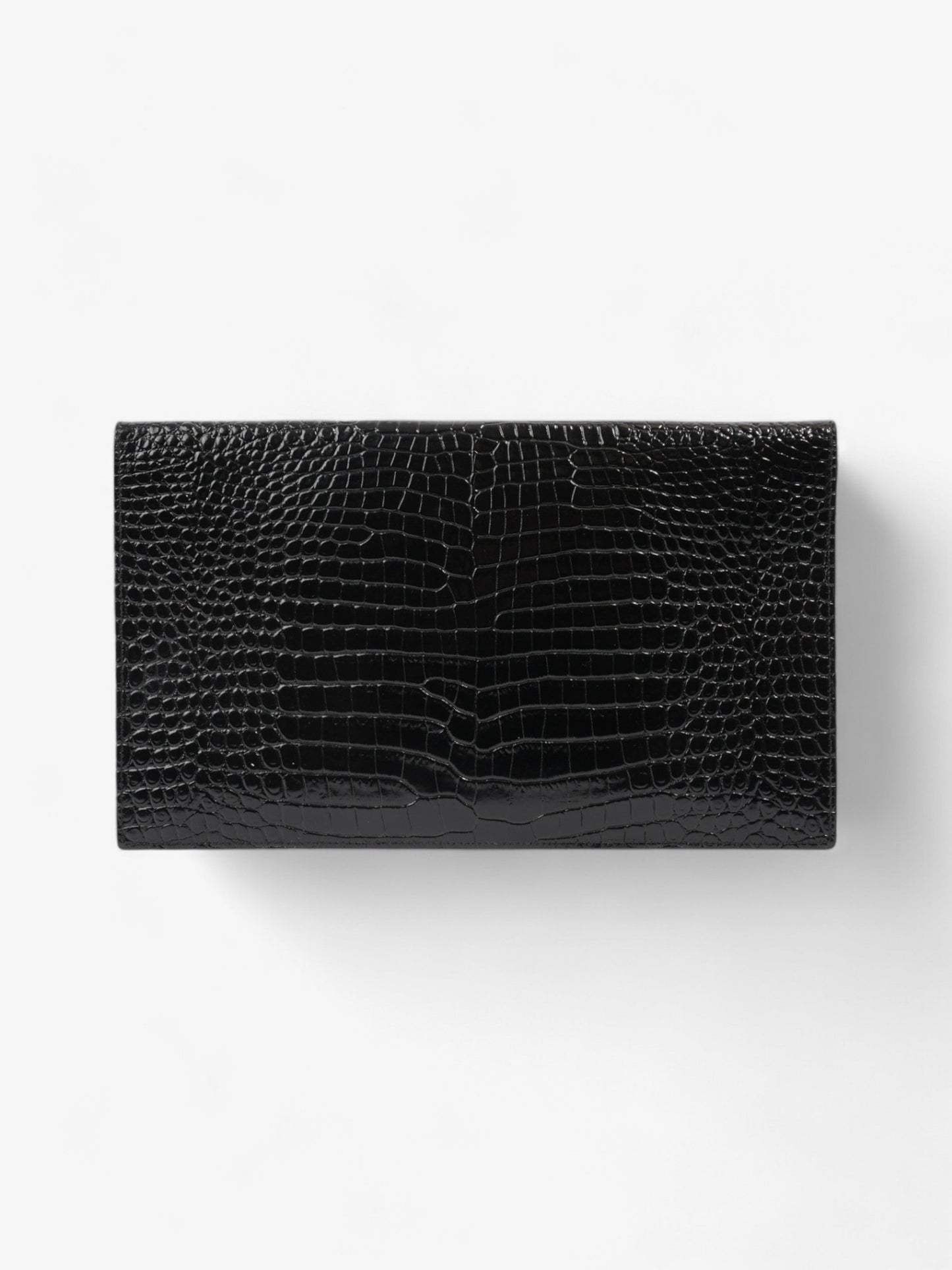 Saint Laurent Uptown Clutch Black Embossed Leather Medium