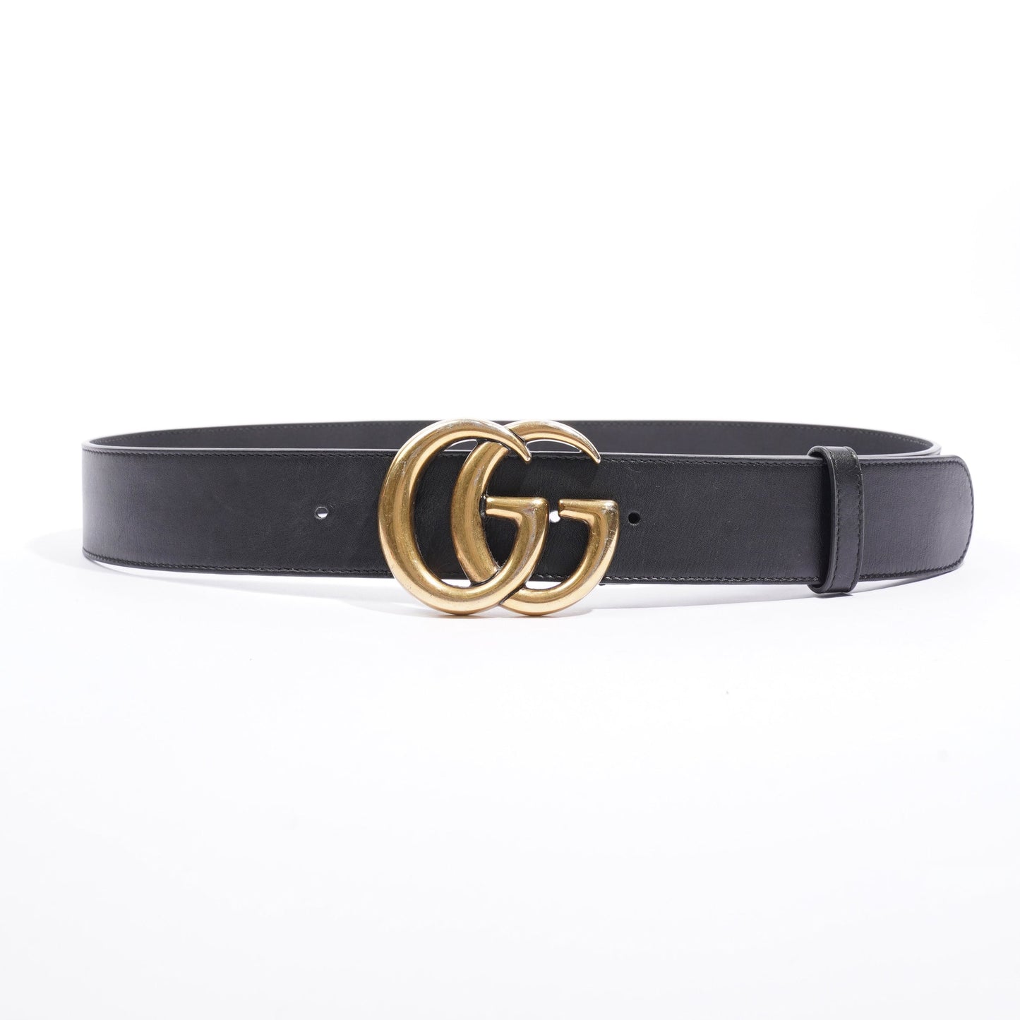 Gucci GG Marmont 2015 Re-Edition Wide Belt Black Leather 85cm / 34"