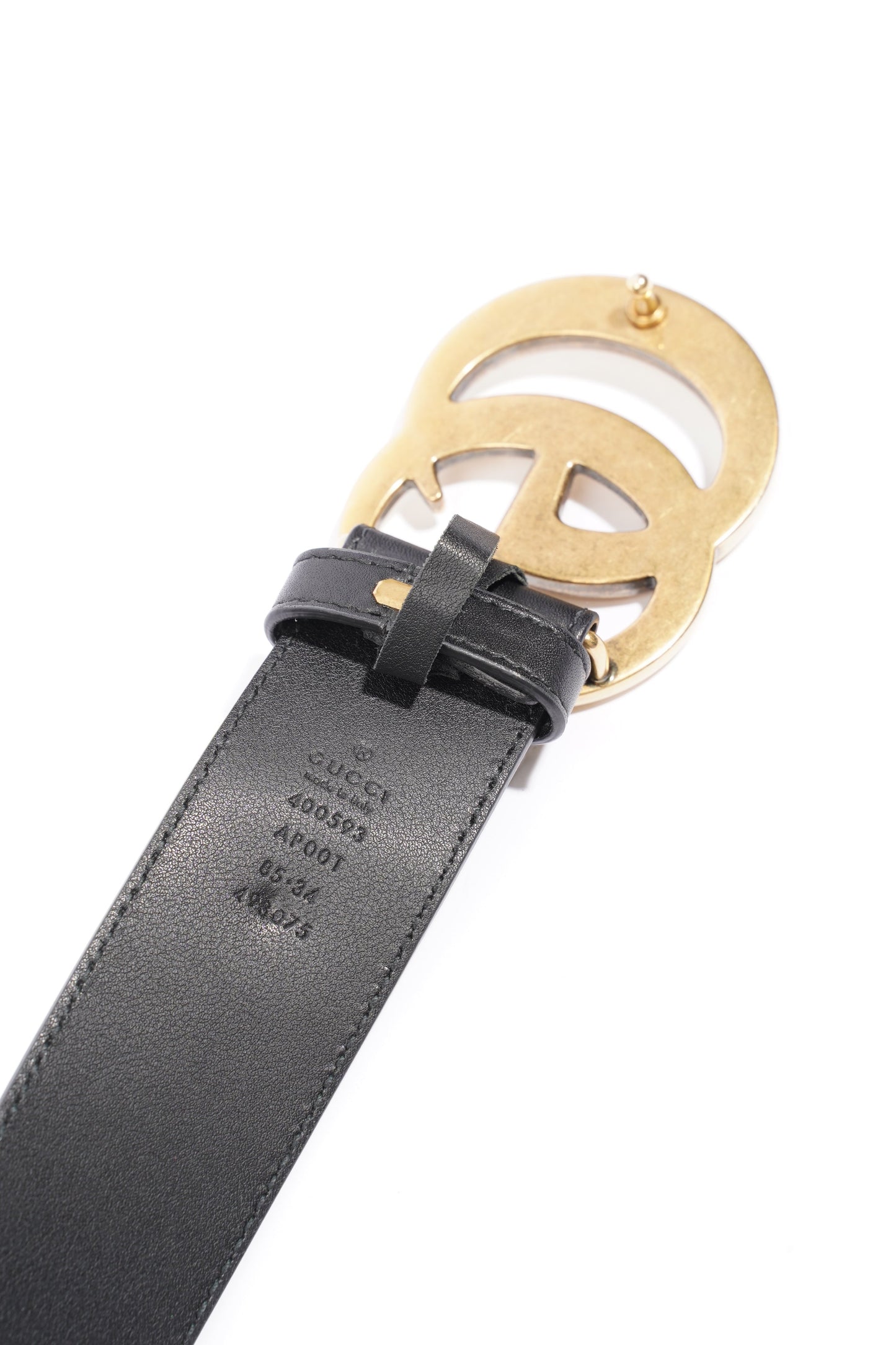 Gucci GG Marmont 2015 Re-Edition Wide Belt Black Leather 85cm / 34"