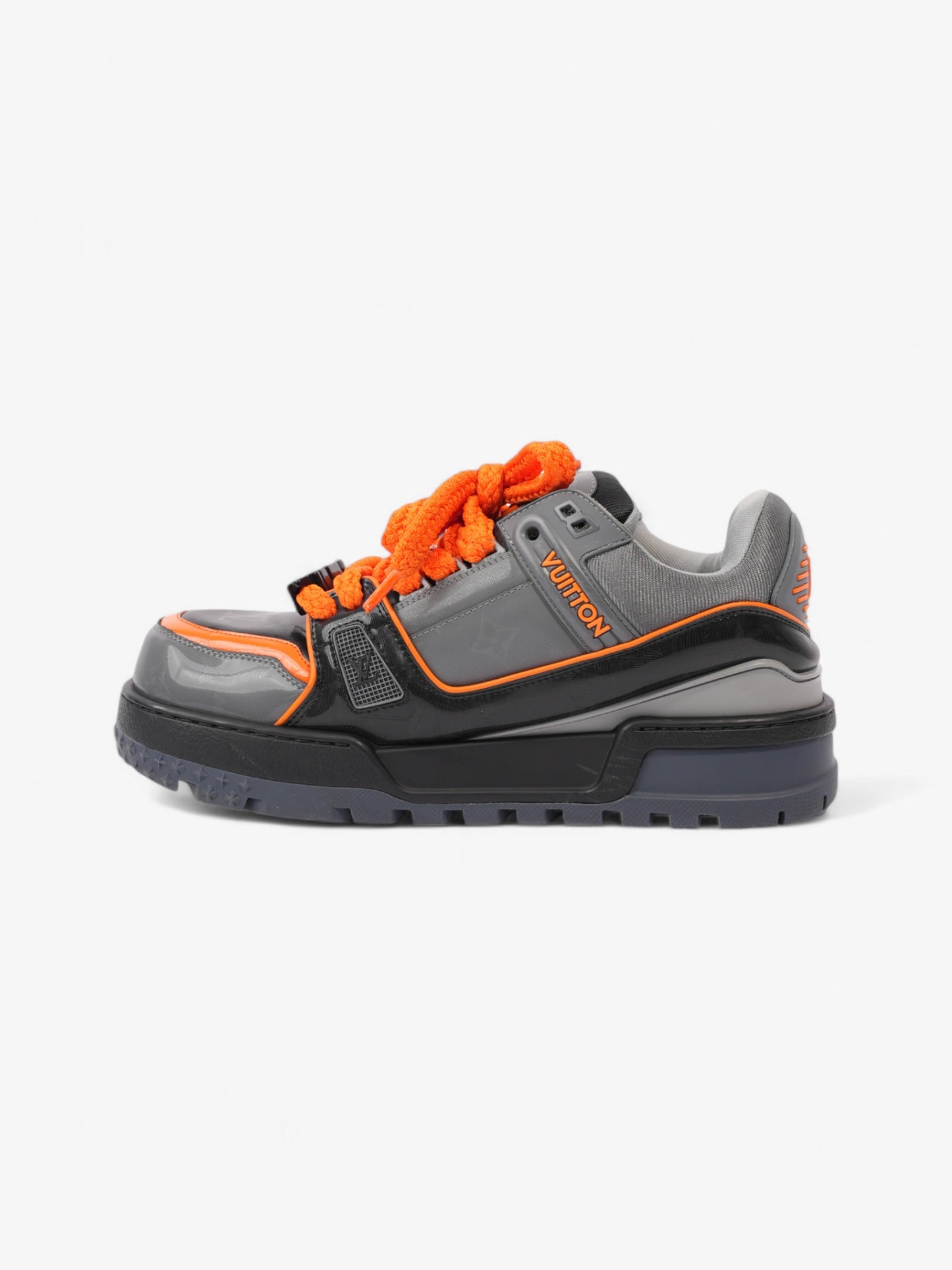 Louis Vuitton LV Maxi Sneakers Grey / Orange / Black Rubber EU 42.5 UK 8.5