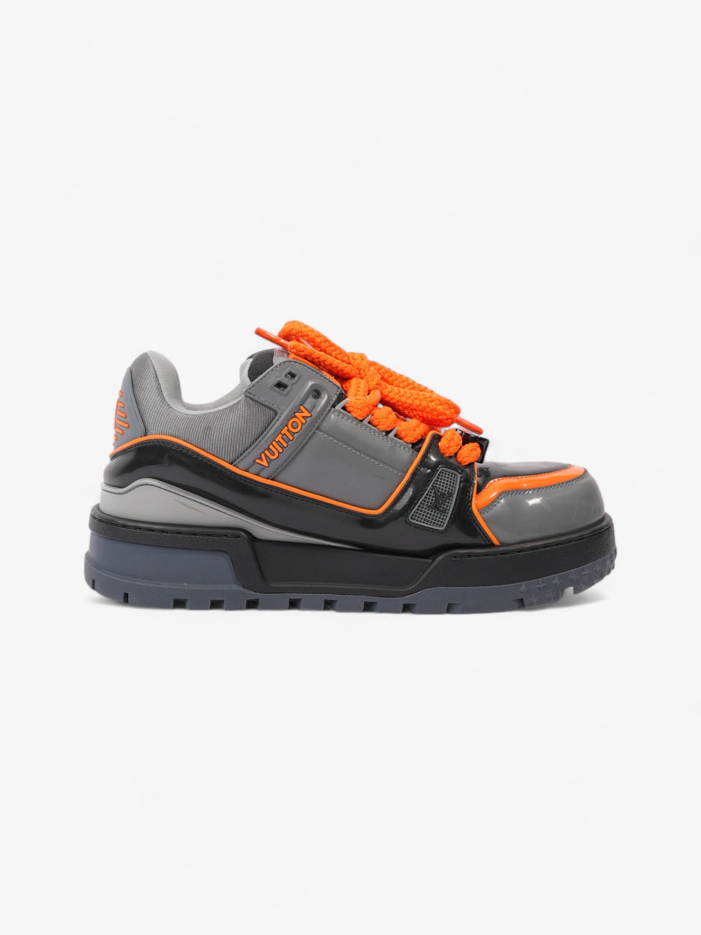 Louis Vuitton LV Maxi Sneakers Grey / Orange / Black Rubber EU 42.5 UK 8.5