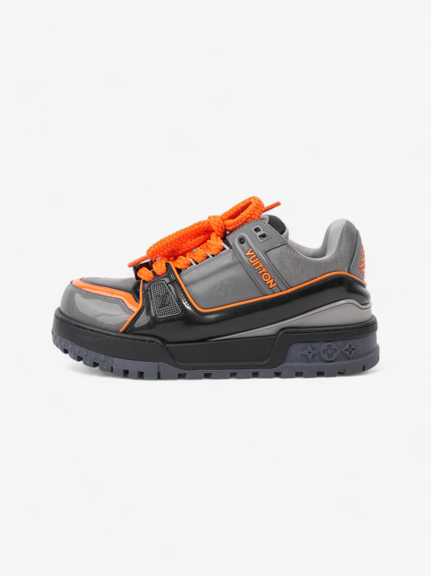 Louis Vuitton LV Maxi Sneakers Grey / Orange / Black Rubber EU 42.5 UK 8.5