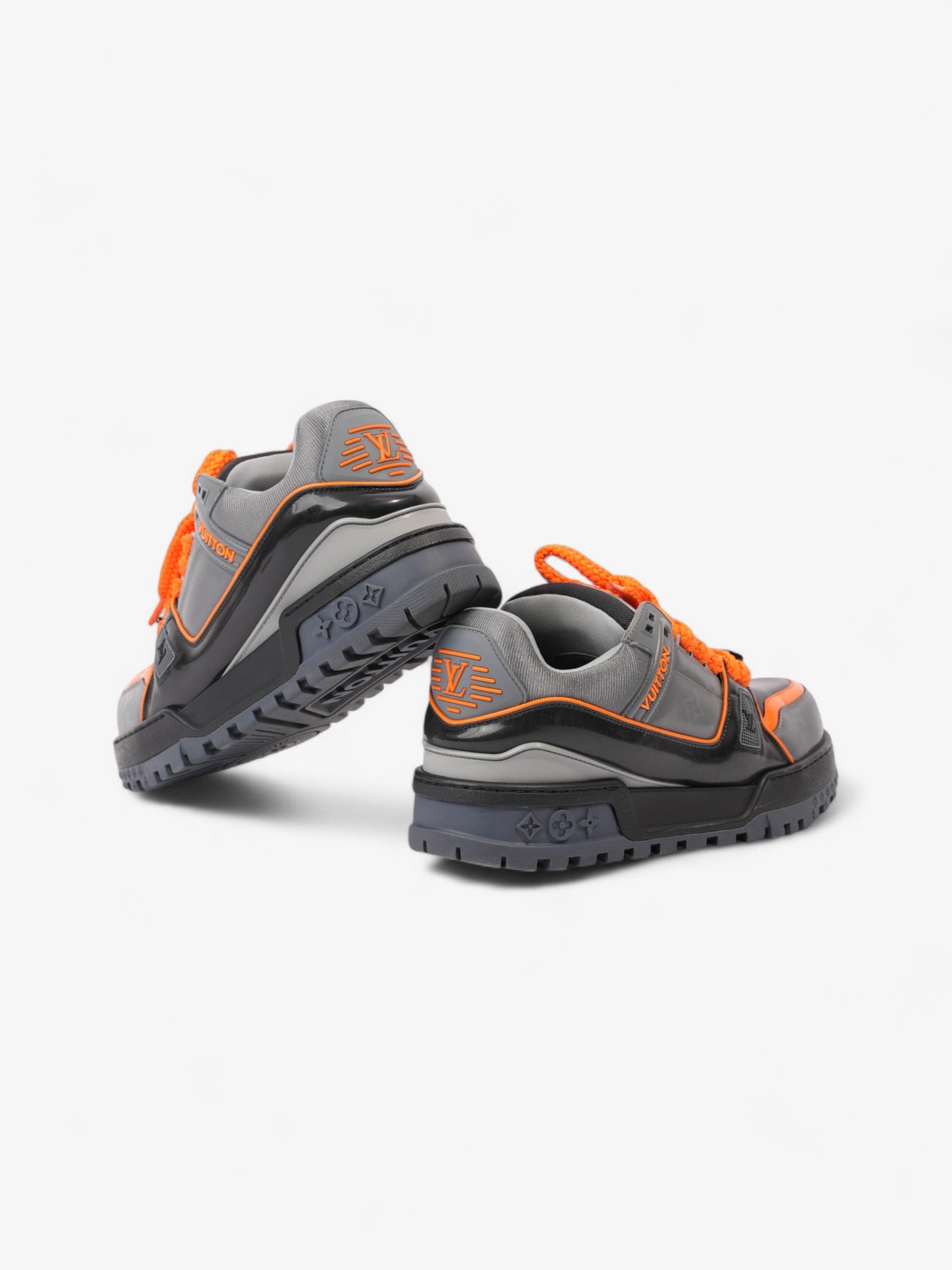 Louis Vuitton LV Maxi Sneakers Grey / Orange / Black Rubber EU 42.5 UK 8.5
