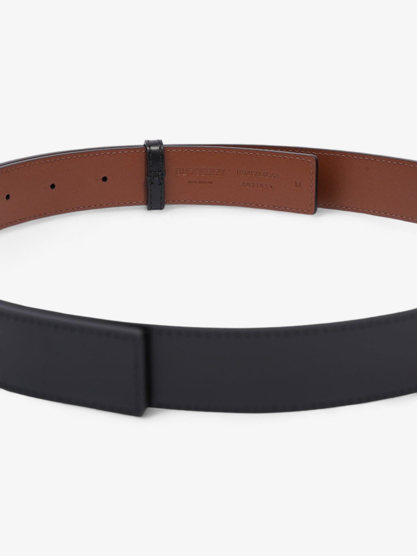 Burberry TB Reversible Belt Black / Brown / Gold Leather Medium - 121cm