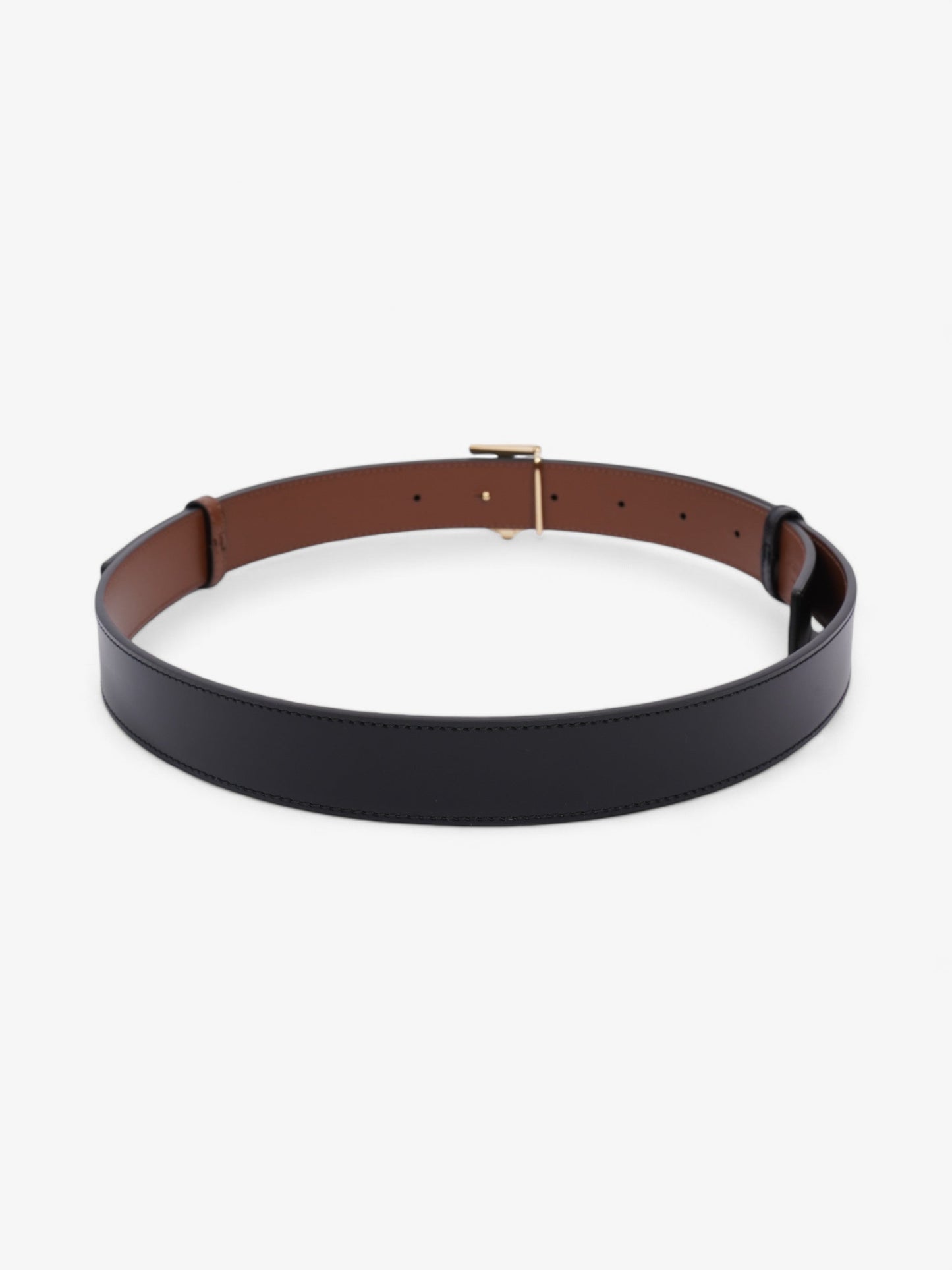 Burberry TB Reversible Belt Black / Brown / Gold Leather Medium - 121cm