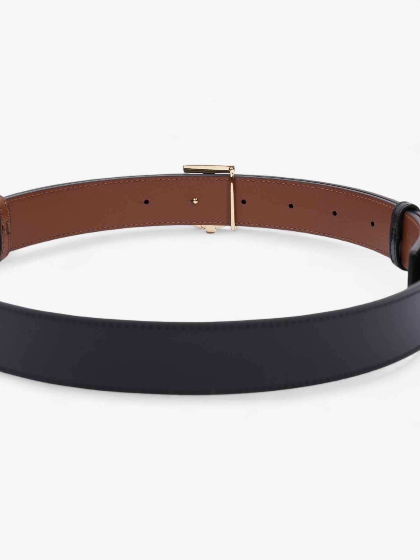 Burberry TB Reversible Belt Black / Brown / Gold Leather Medium - 121cm