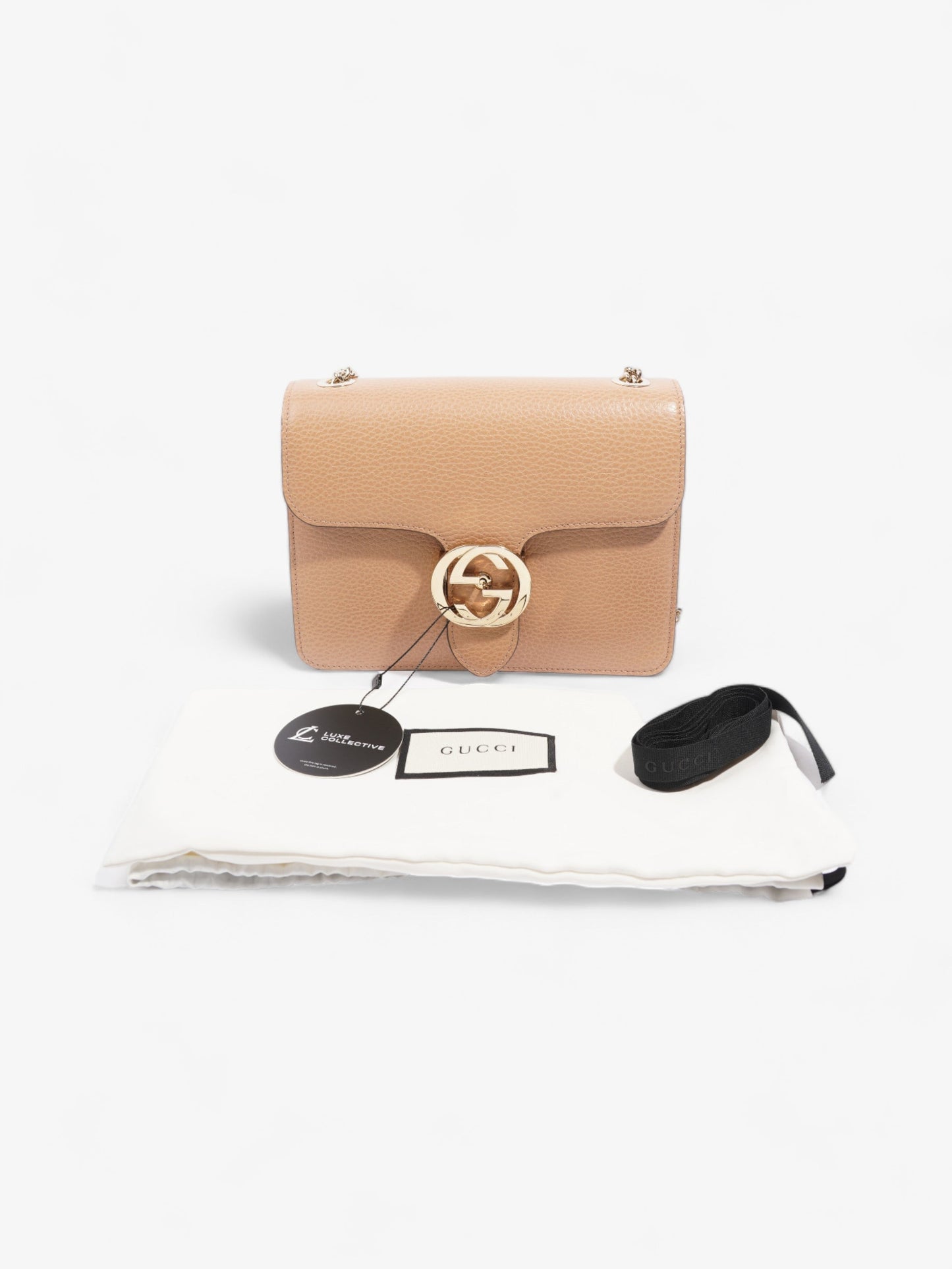 Gucci Dollar Interlocking GG Bag Beige Leather Small