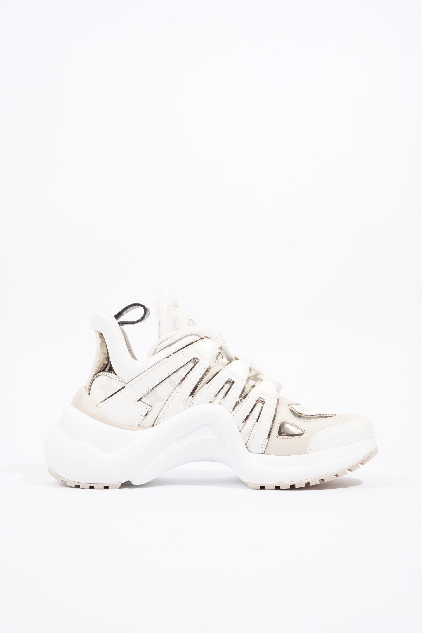 Louis Vuitton Archlight Sneakers White / Gold / Beige Leather EU 37 UK 4