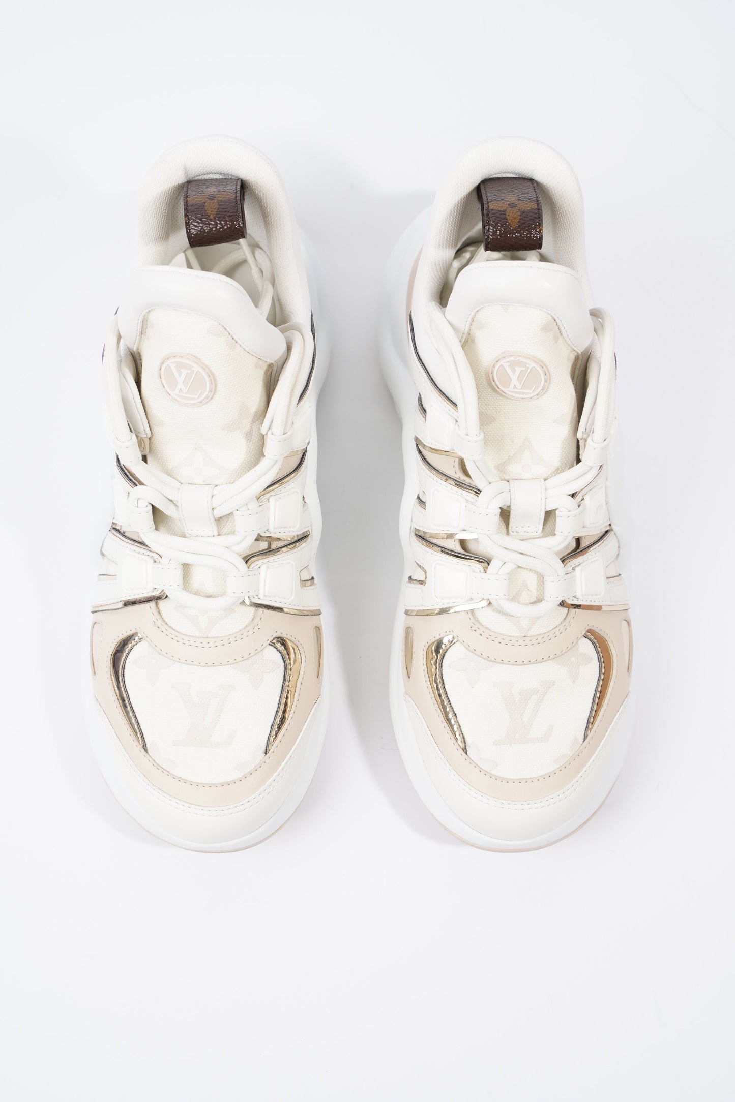 Louis Vuitton Archlight Sneakers White / Gold / Beige Leather EU 37 UK 4
