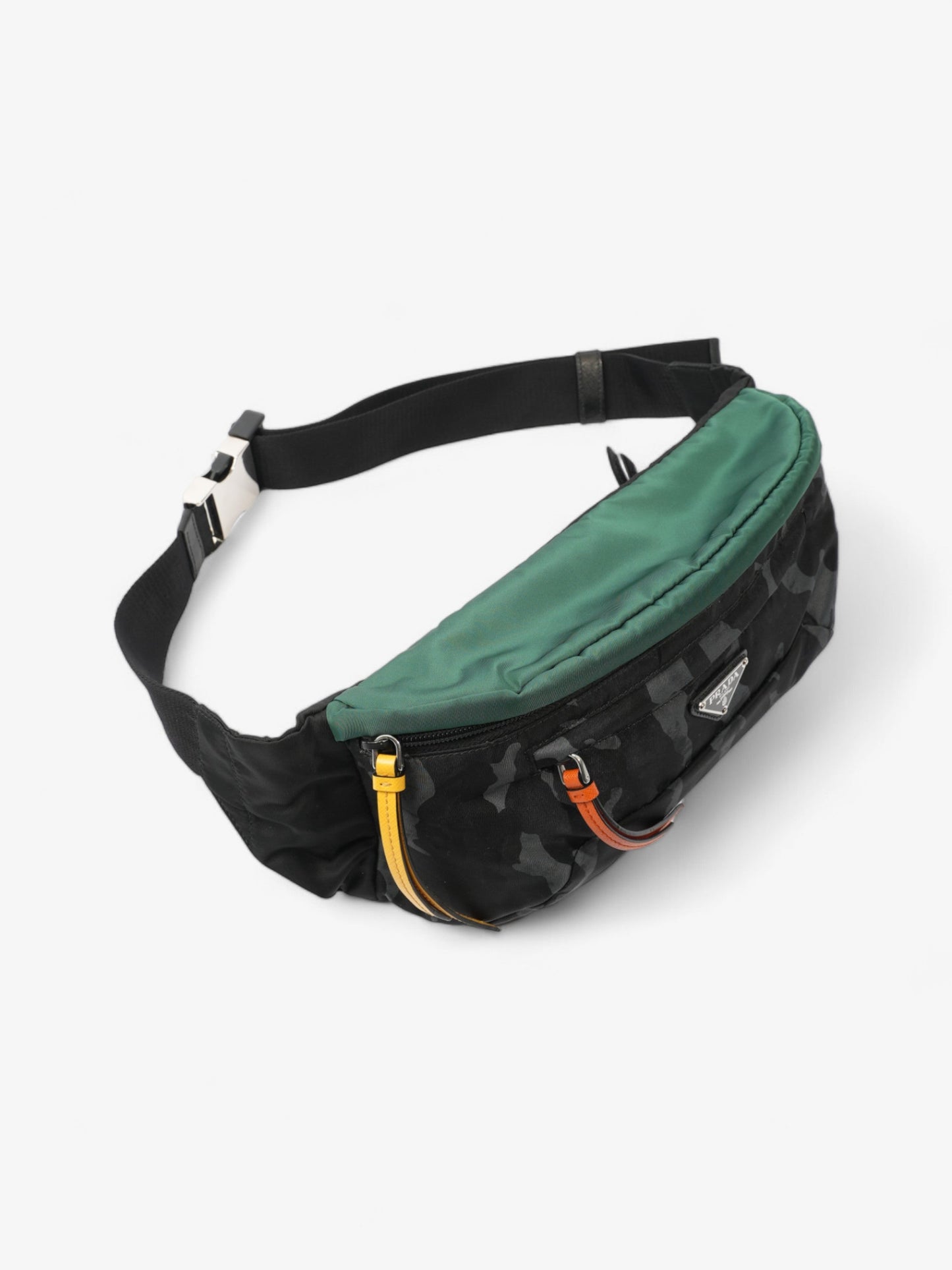 Prada Bum Bag Black / Grey Camo / Green Re Nylon