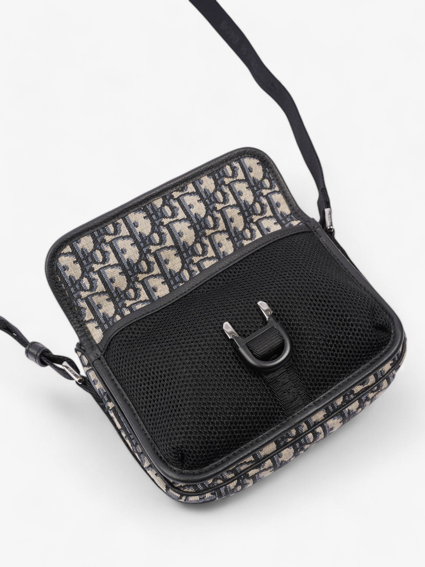 Christian Dior Monogram Messenger Bag Black / Blue Oblique Cotton