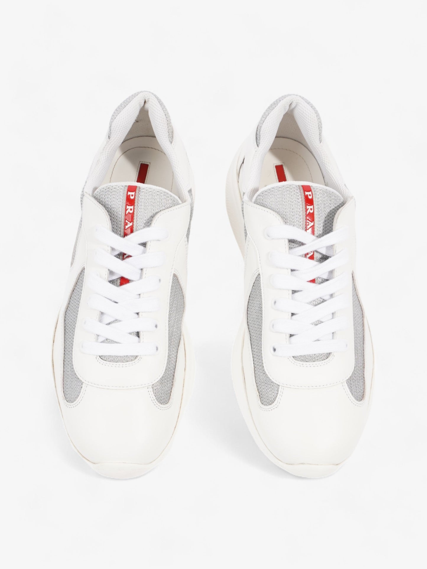 Prada America's Cup Sneakers White / Grey Leather EU 43 UK 9