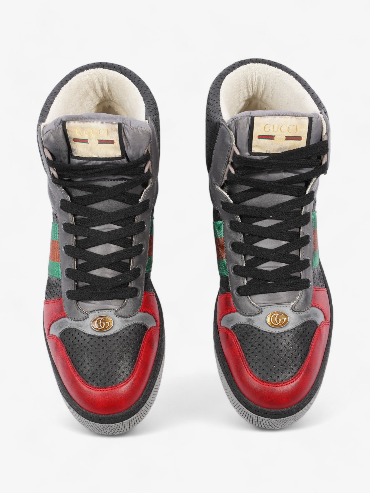 Gucci Screener Sneaker Grey / Red / Green Leather EU 46 UK 12
