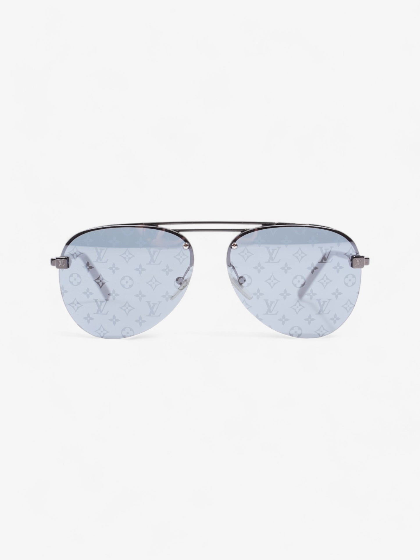 Louis Vuitton Aviator Sunglasses Black Monogram Acetate 140mm
