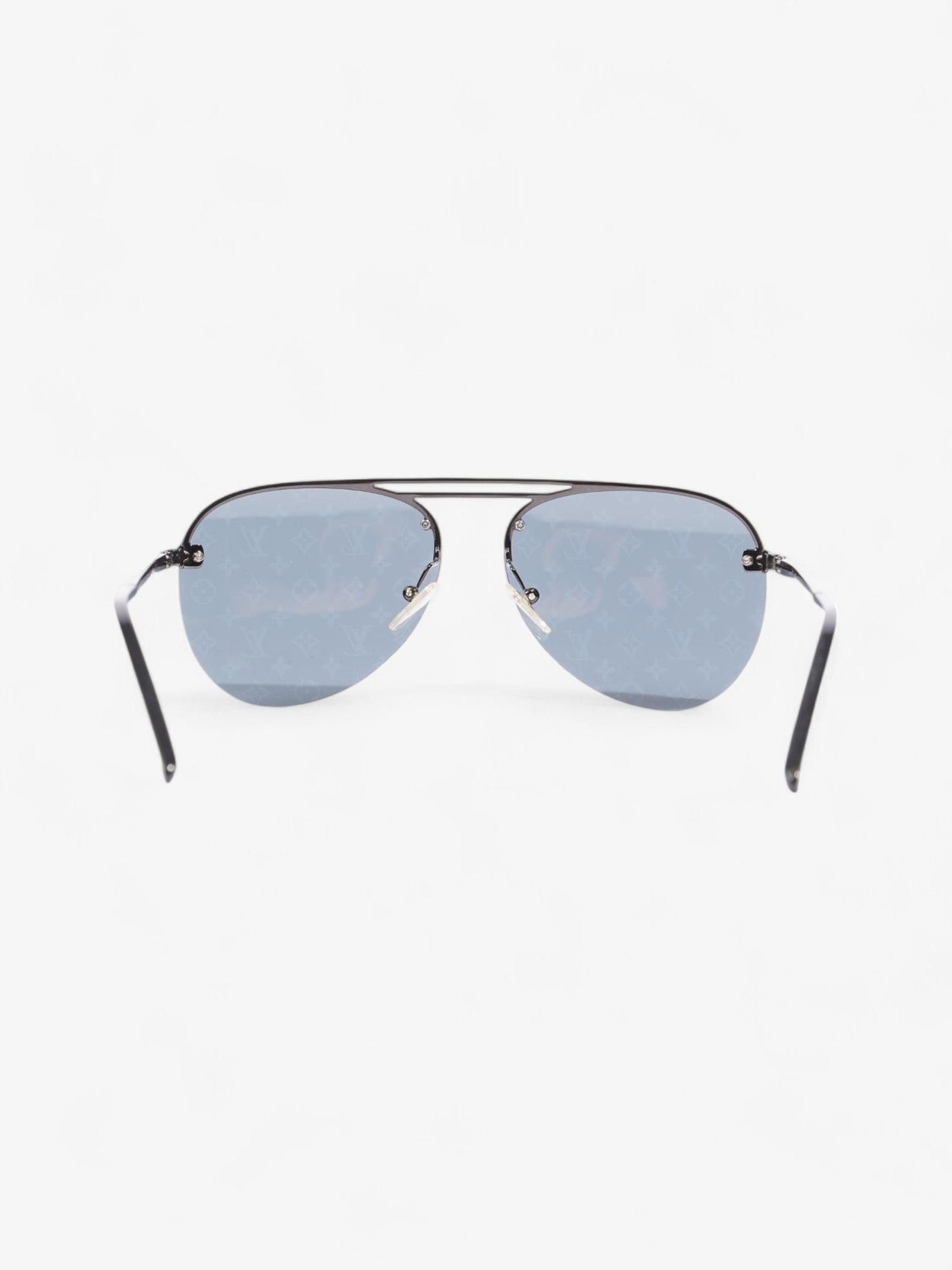 Louis Vuitton Aviator Sunglasses Black Monogram Acetate 140mm