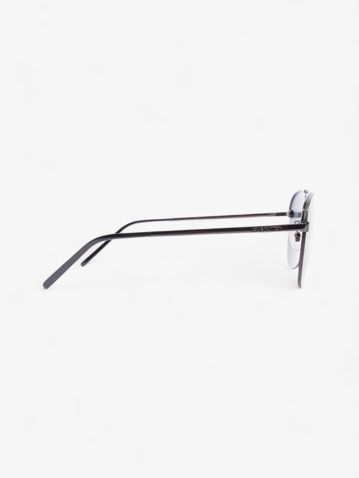 Louis Vuitton Aviator Sunglasses Black Monogram Acetate 140mm