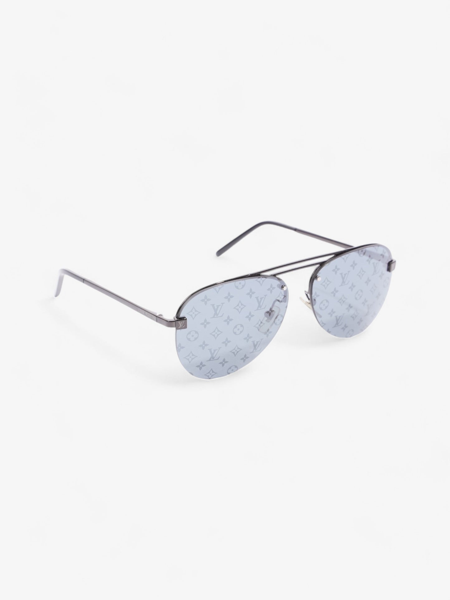 Louis Vuitton Aviator Sunglasses Black Monogram Acetate 140mm