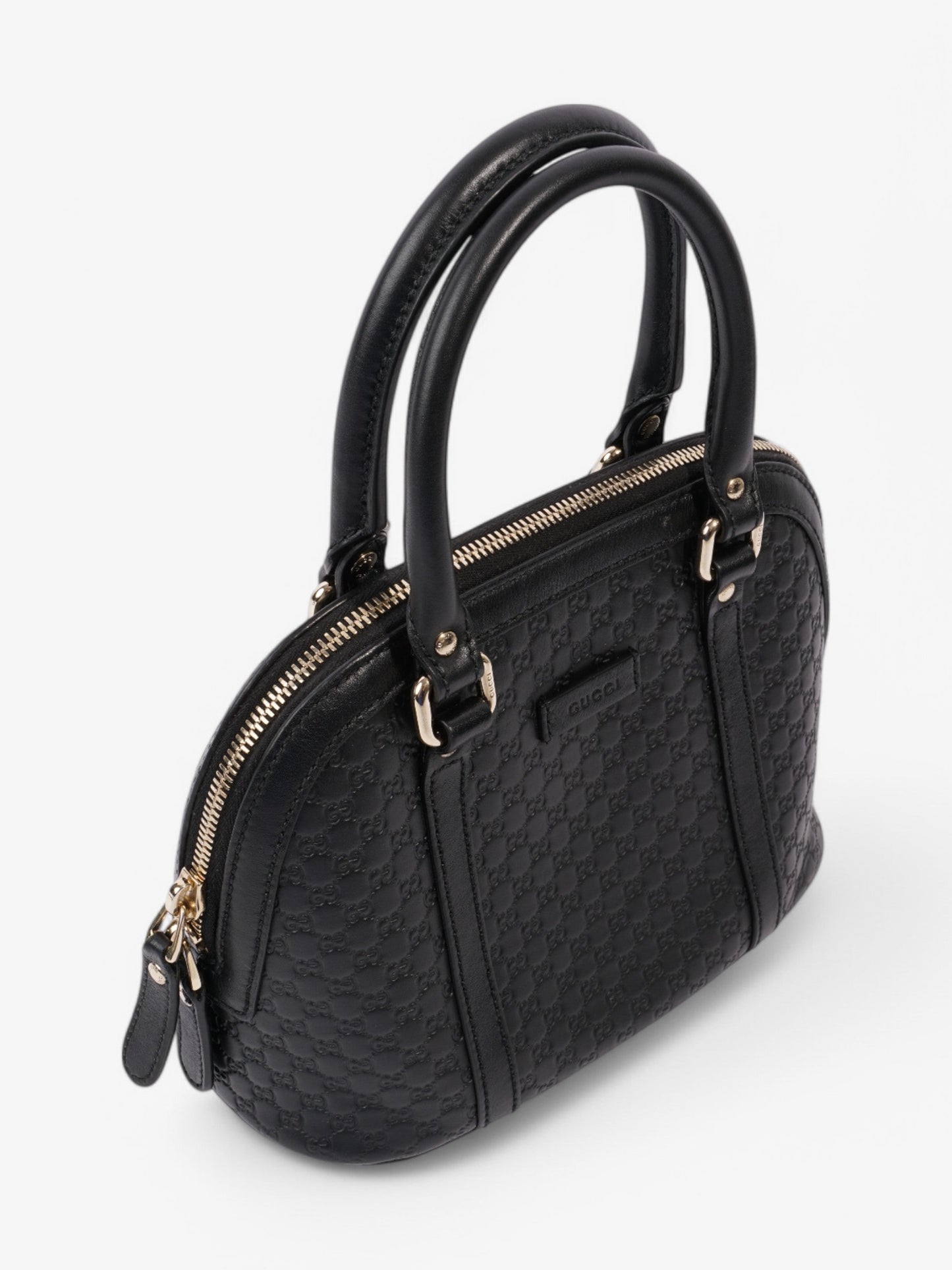 Gucci Microguccissima Dome Bag Black Embossed Leather Mini