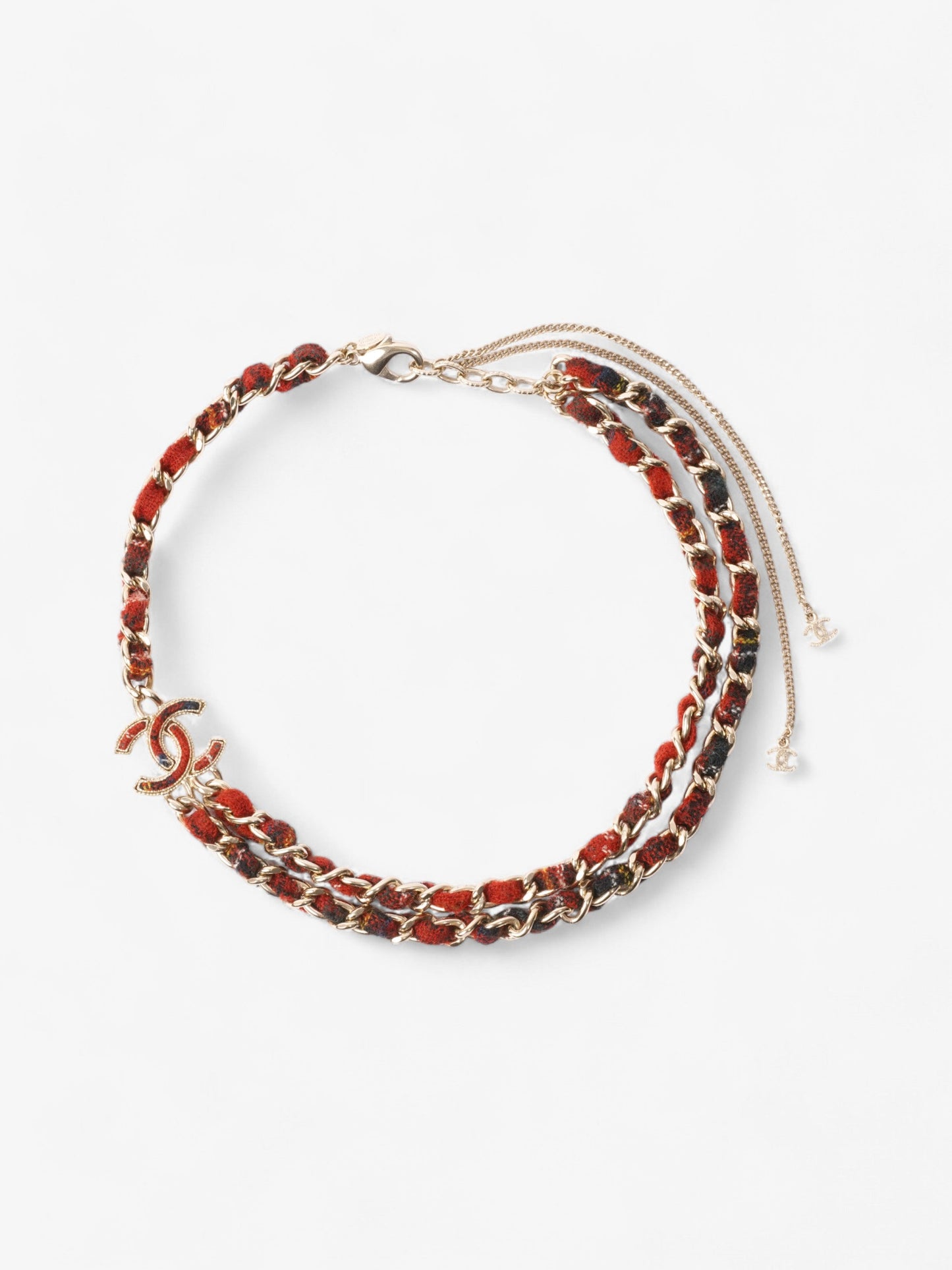 Chanel CC Double Necklace Gold / Tartan Base Metal