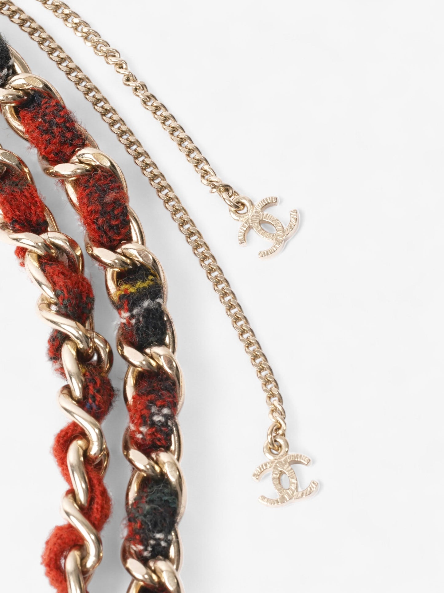 Chanel CC Double Necklace Gold / Tartan Base Metal