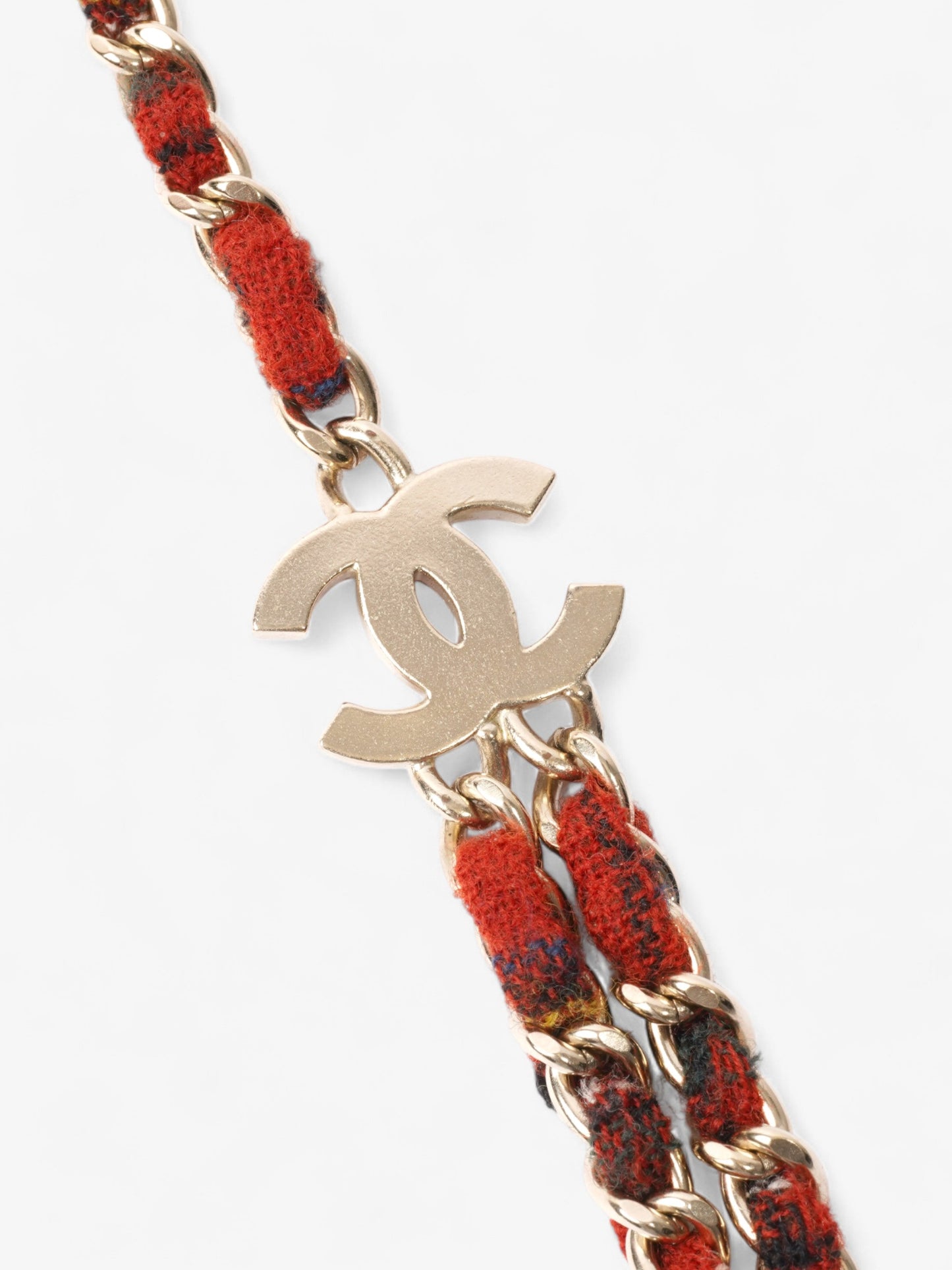 Chanel CC Double Necklace Gold / Tartan Base Metal
