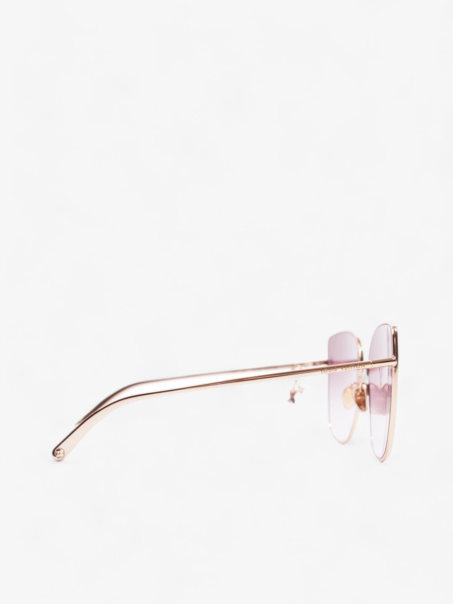 Louis Vuitton LV Charm Cat Eye Sunglasses Pink Gold Acetate 140mm